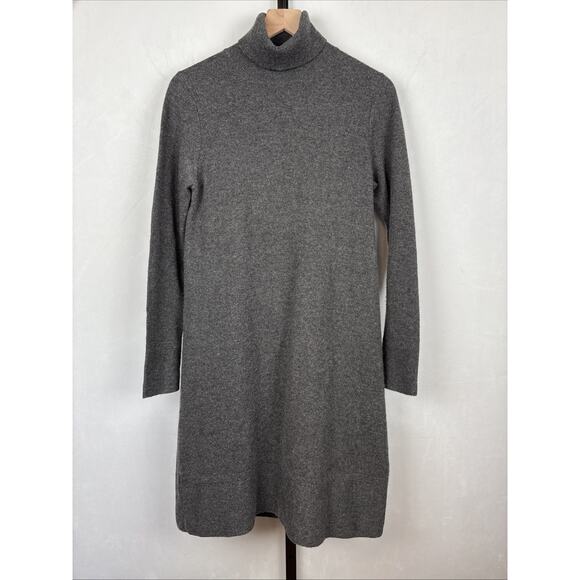 Forte Cashmere Turtleneck Sweater Dress Size Small Gray Minimalist Quiet Luxury - Picture 1 of 14